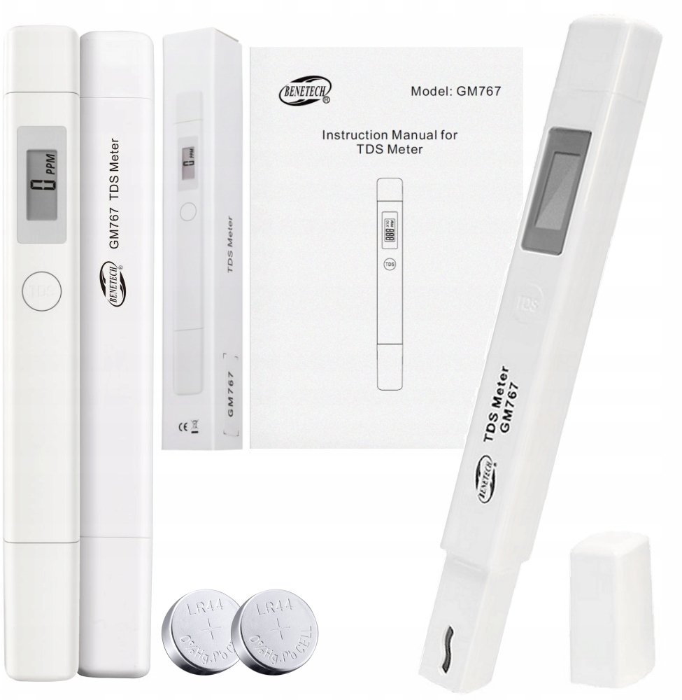 MIERNIK TDS TESTER JAKOŚCI WODY CZUJNIK OSMOZA MINERAŁY FILTR LCD + BATERIE