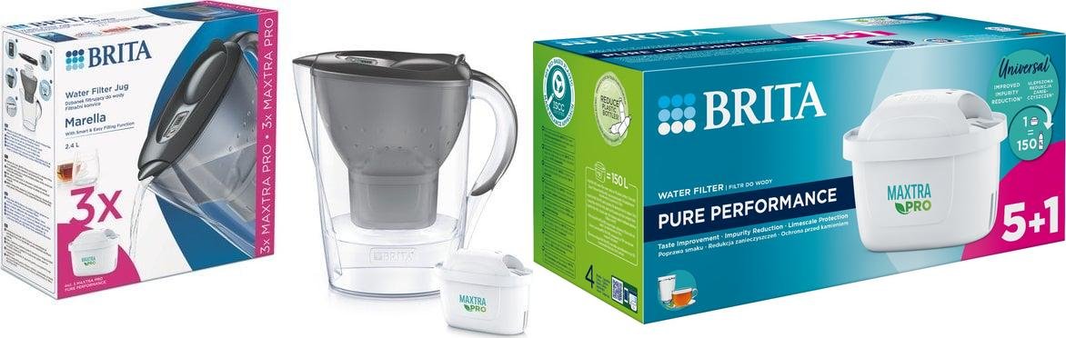 Dzbanek filtrujący Brita Marella + 9 wkładów MAXTRA PRO Pure Performance grafitowy