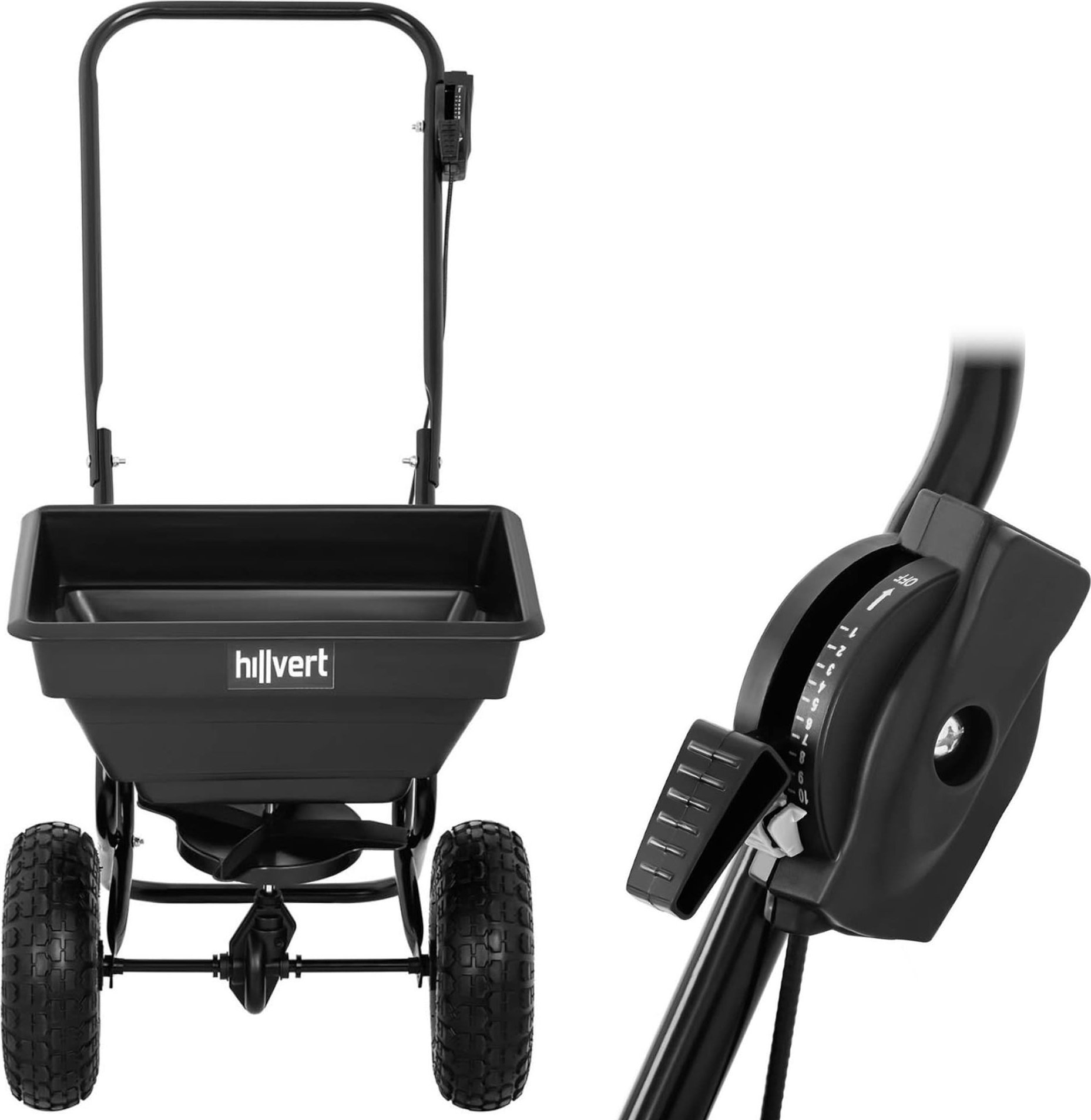 Hillvert Rozsiewacz siewnik posypywarka do nawozów trawy soli piasku 14 l