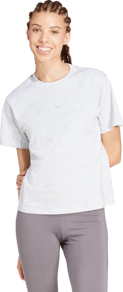 Koszulka damska adidas Essentials Small Logo Cotton jasnoszary melanż JC5945 S