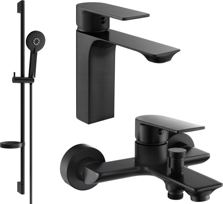 Mexen Mexen Alexa DS40 zestaw wannowy, czarny - 71203DS40-70