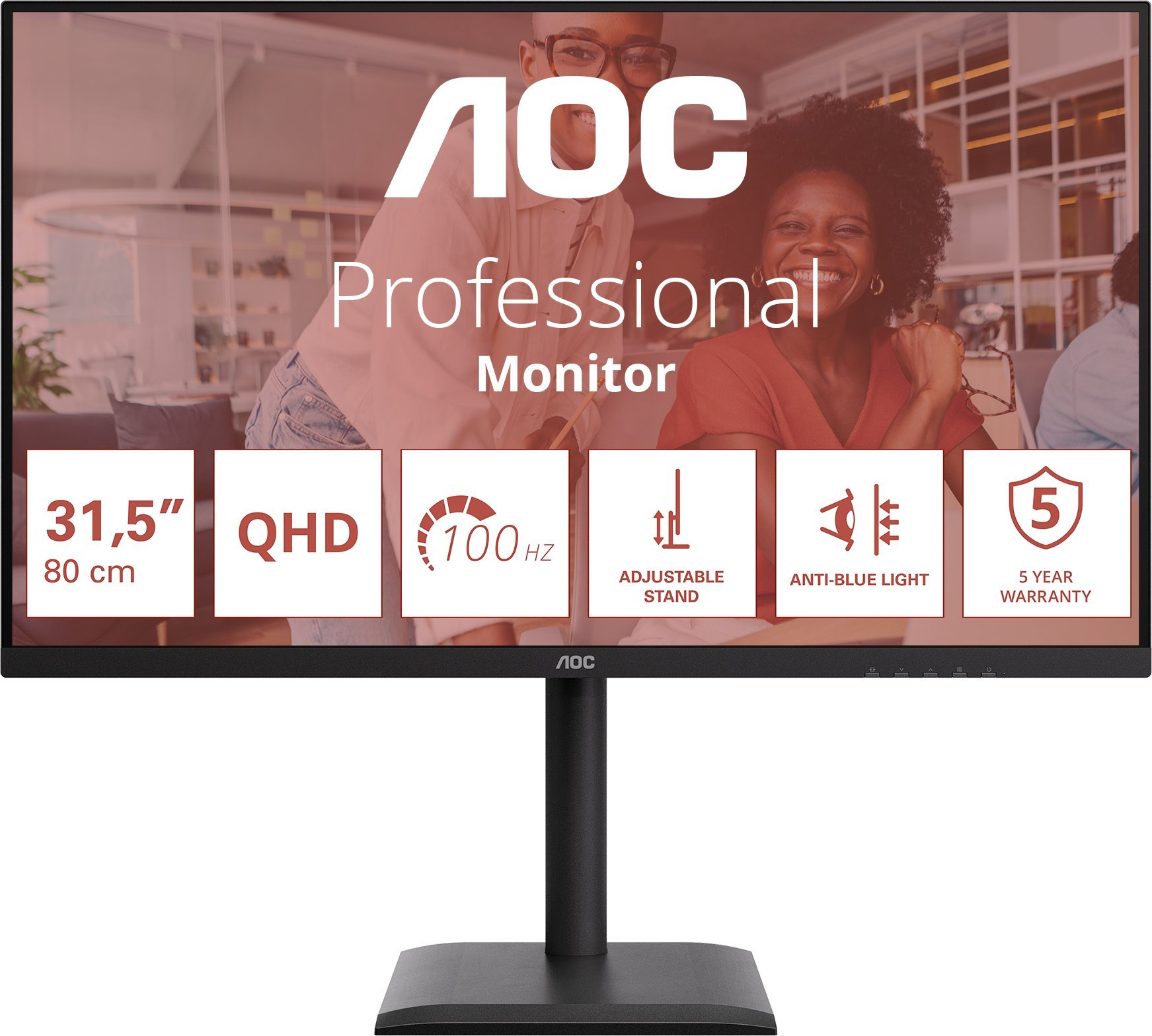 Monitor AOC E4 Q32E4U monitor komputerowy 80 cm (31.5") 2560 x 1440 px Quad HD LED czarny