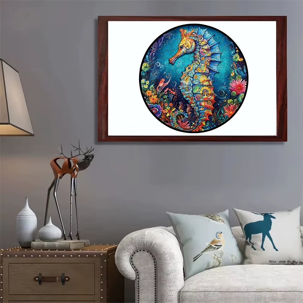 Puzzle Drewniane Wooden A3 dla dzieci i dorosłych 180 el. Konik Morski