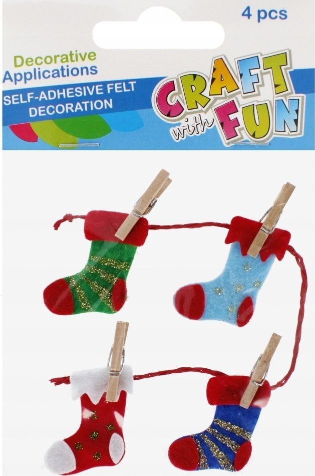 Craft with Fun OZDOBA BN FILC SKARPETA SPRZYL 4SZT CF PBH12/144