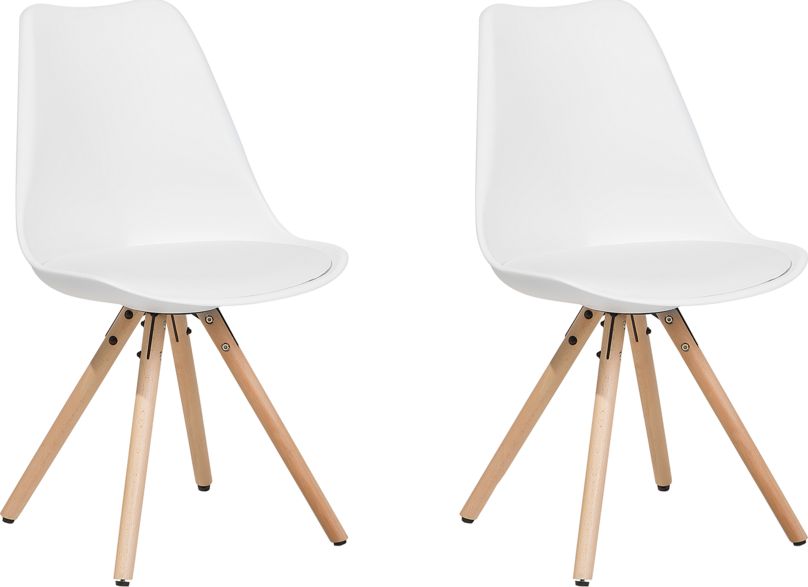 Beliani Zestaw 2 krzeseł do jadalni biały DAKOTA