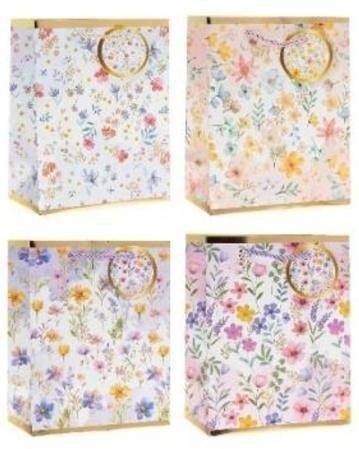 Torebka prezentowa 26x32x10cm Kwiaty MIX