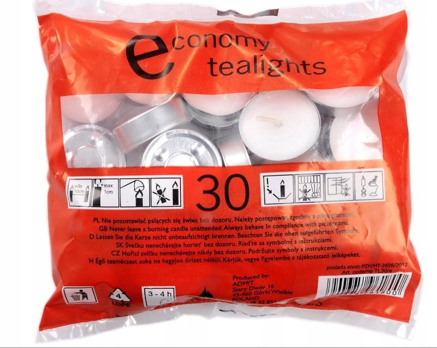 Admit Świeca podgrzewacz Tealighty 30 szt.