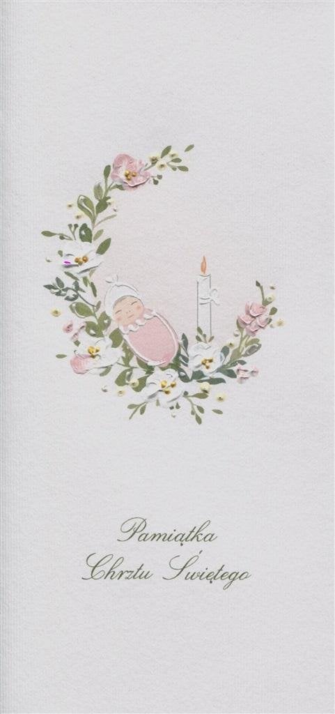 Teka Karnet Chrzest DL C21 - Niemowlę dziewczynka