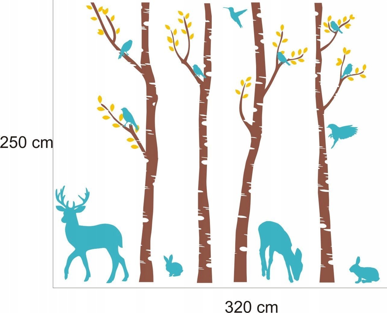 naSciane Naklejki na ścianę XXXL drzewo jelonek LAS brzozy