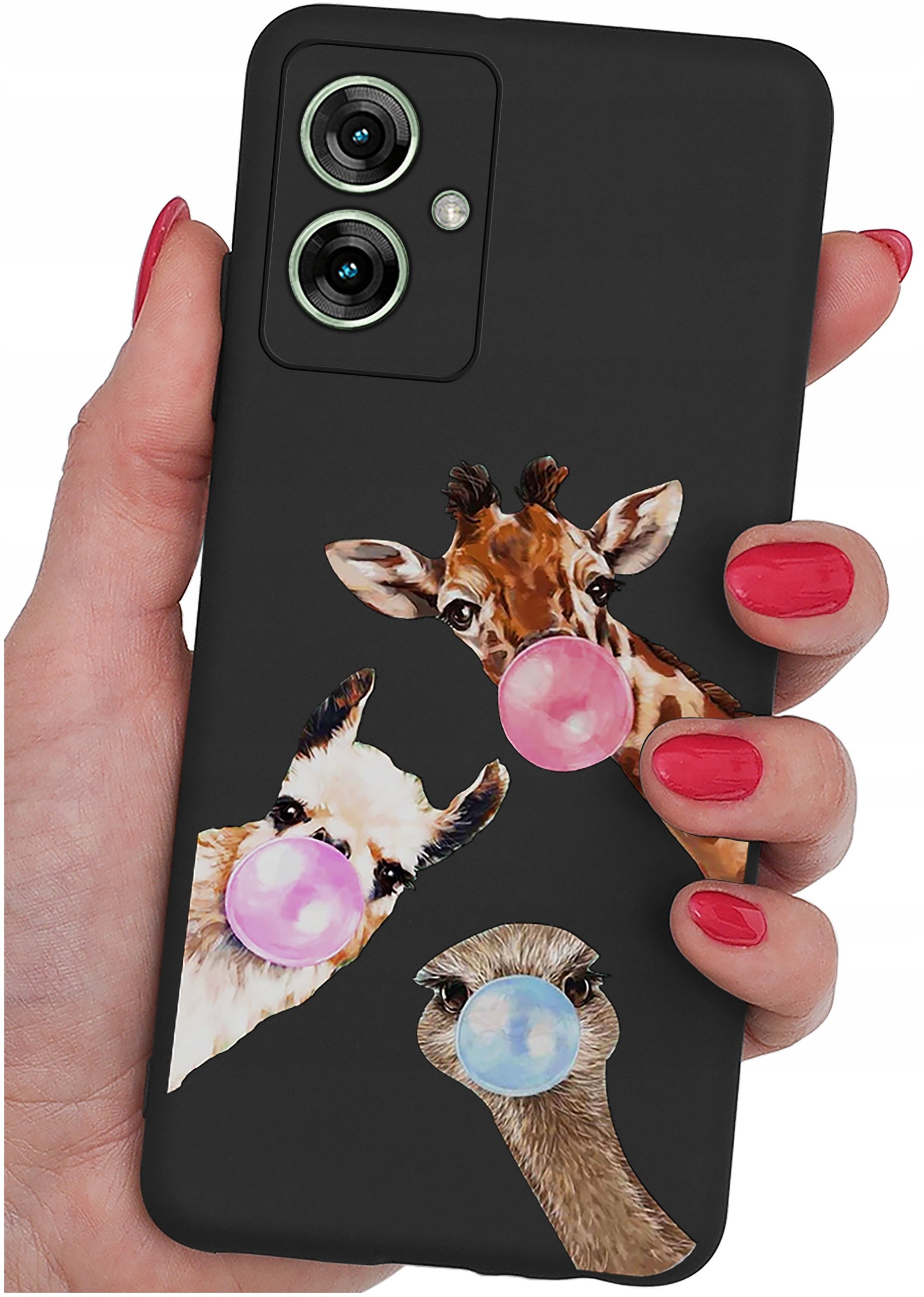 krainaGSM Etui do Motorola Moto G55 5G WZORY SILIKONOWE MATT CASE + SZKŁO 9H