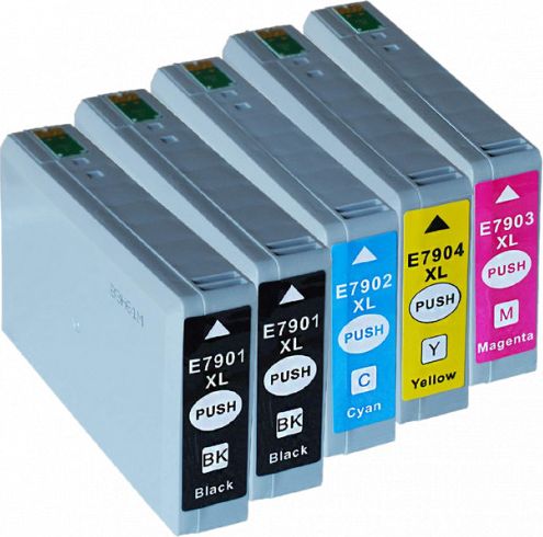 Tusz Epson 5x Tusz Do Epson T7901-7904 40/20ml CMYK