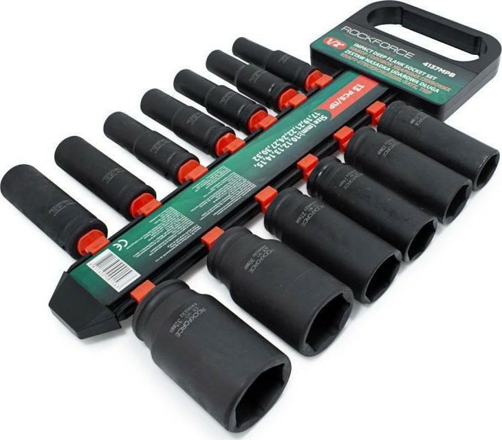Rockforce ROCKFORCE NASADKI UDAROWE DŁUGIE 13szt.1/2" 10-32mm /WIESZAK