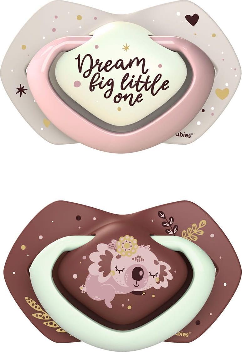 Canpol Smoczek silikonowy świecący w ciemności Koala róż 2szt. 0-6m