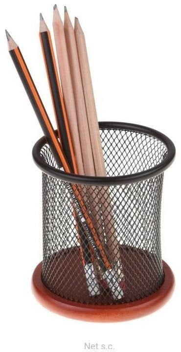 Kubek przybornik czarny z drewnem