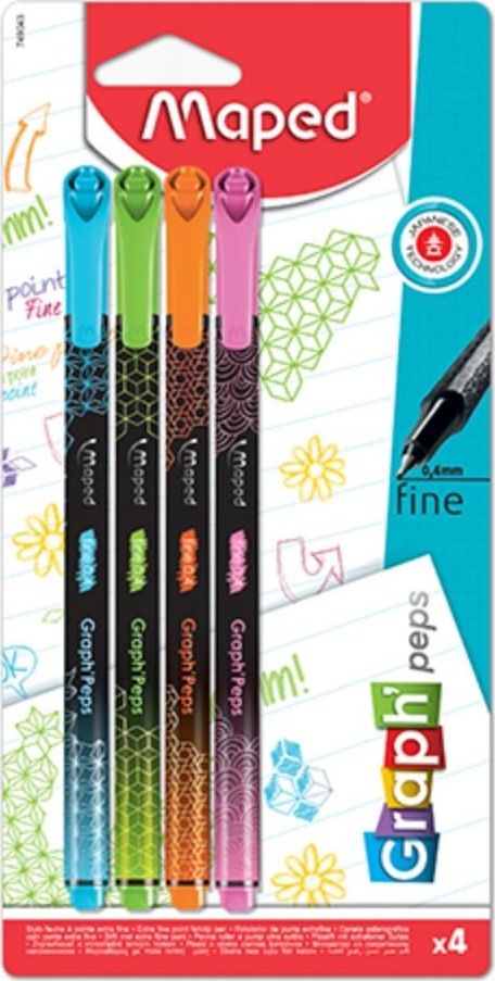 Maped Cienkopis Graph Peps Deco 4 kolory MAPED