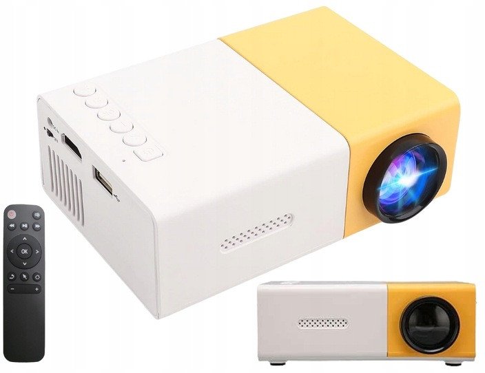 PRZENOŚNY MINI RZUTNIK PROJEKTOR LED FULL HD LAPTOPA TABLETA ZESTAW + PILOT