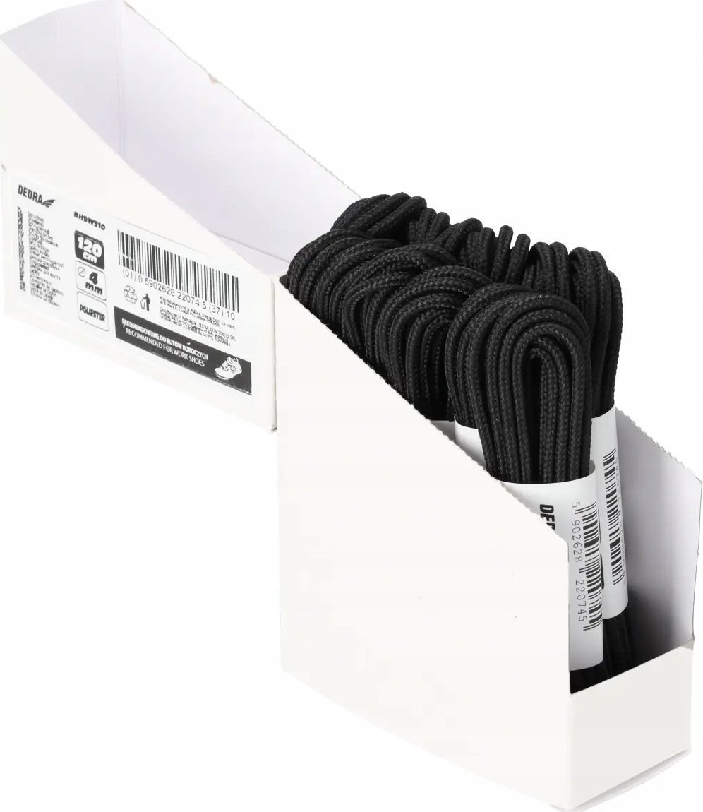 Dedra Sznurówki do butów 120cm, czarne