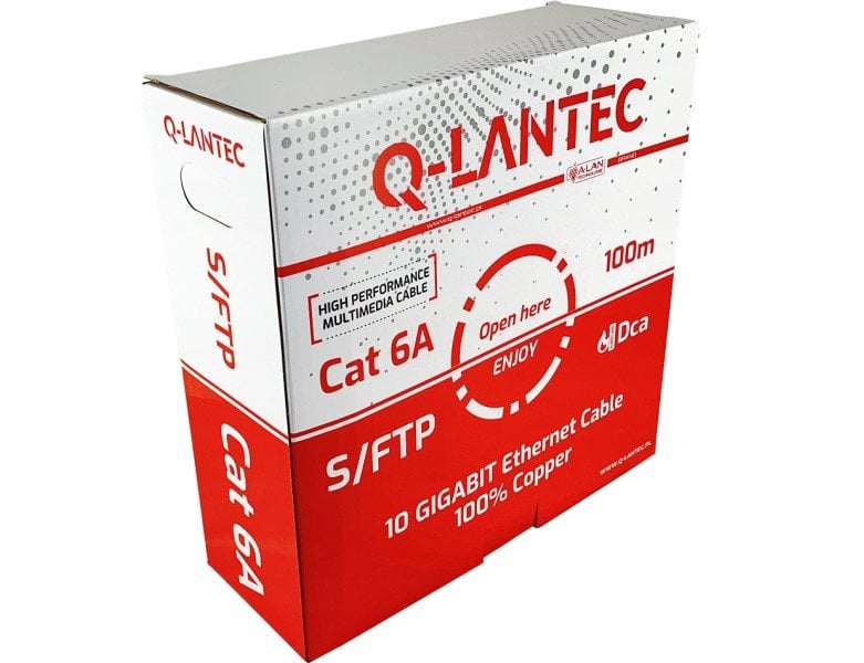 Kabel S/FTP kat.6A LSOH Dca 100m 4x2x23AWG (10Gb/s) Q-LANTEC - 10 lat gwarancji