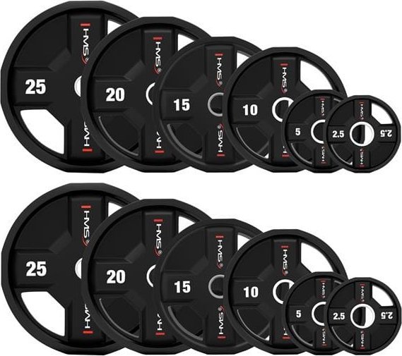 TPC SET ZESTAW TALERZY OLIMPIJSKICH POLIURETANOWYCH 2 x 2.5 - 25 KG CPU - 155KG HMS