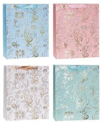 Torebka ozdobna 26x32x10cm hot-stamp mix ROZETTE