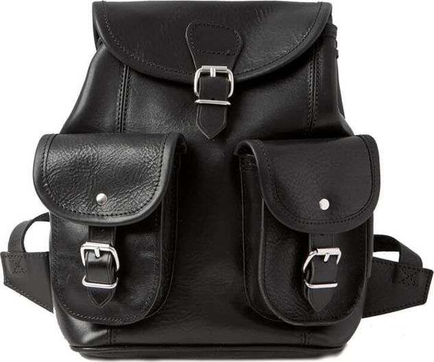 Belveder Mały plecak skórzany damski czarny BR21