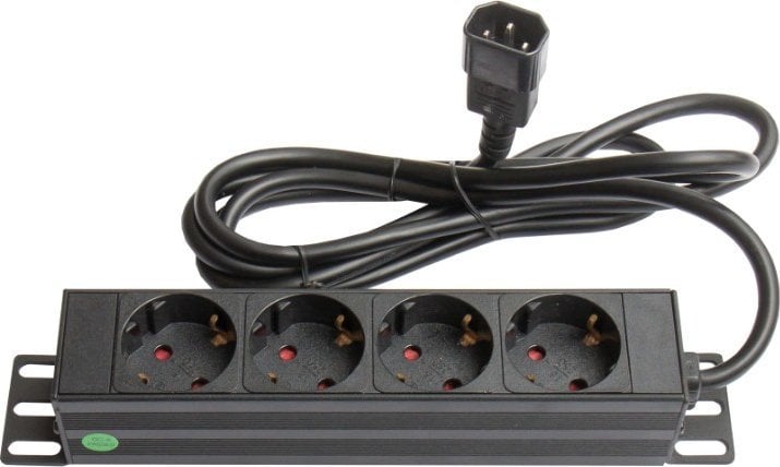 Alcasa Alcasa GC-N0078 rozgałęziacz 1,8 m 4 x gniazdo sieciowe Wewnętrzna Czarny