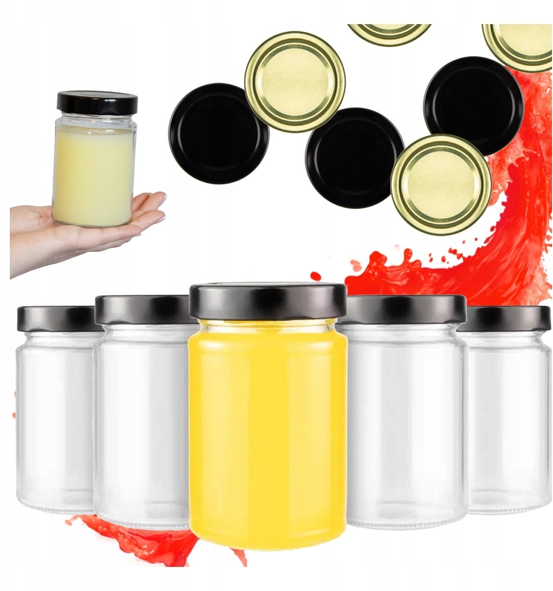 50X Słoik ATENA 330ML +WYSOKIE WIECZKO FI66 DŻEM PRZETWORY ŚWIECZKI PREZENT