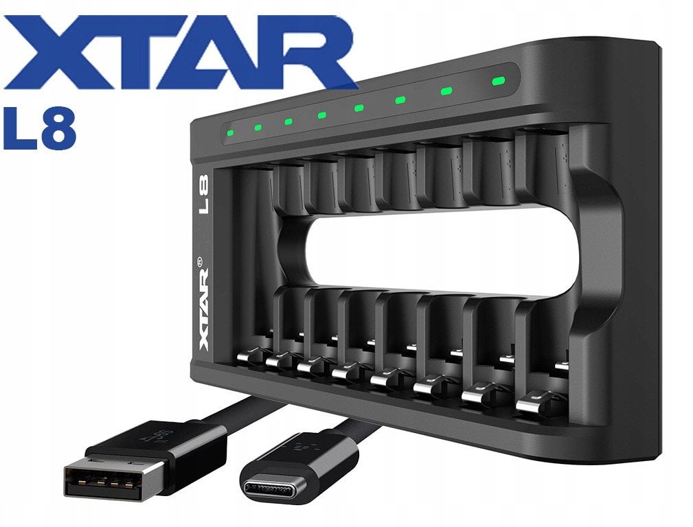 Ładowarka do akumulatorów AA/AAA 1,5 V i 1,2V, inteligentna - 8 kanałów
