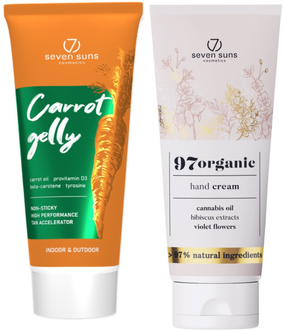 7suns Carrot Gelly Przyspieszacz opalania 200ml + Krem Do Rąk 75ml Gratis