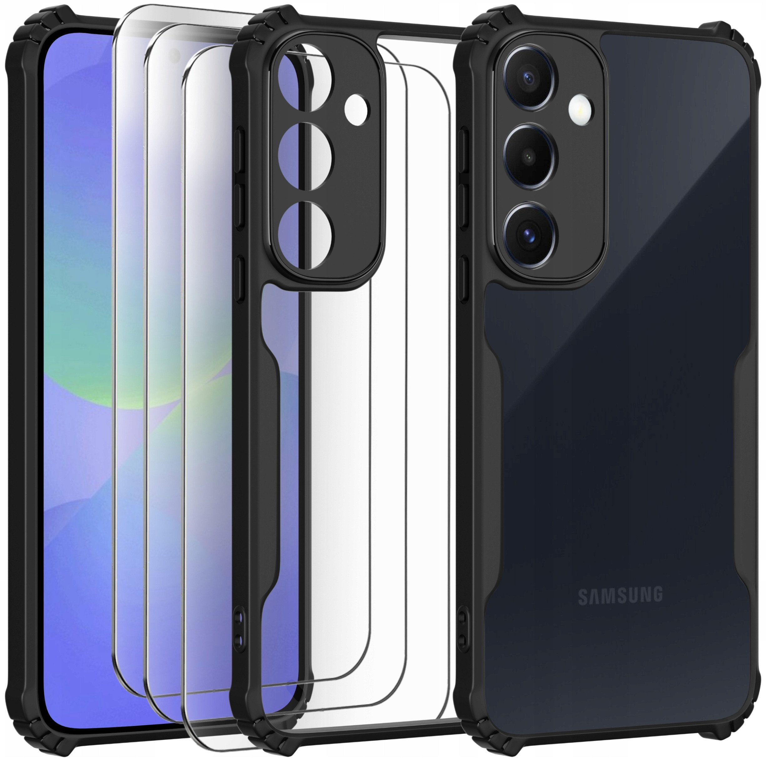 Etui do Samsung A36 5G Pancerne Przeźroczyste Plecki 3x szkło
