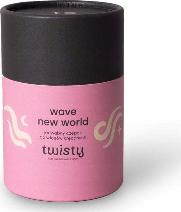 TWISTY_Wave New World jedwabny czepek do włosów kręconych Multi