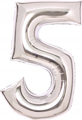 AMSCAN Balon foliowy cyfra 5 srebrna 52x66cm 9913230
