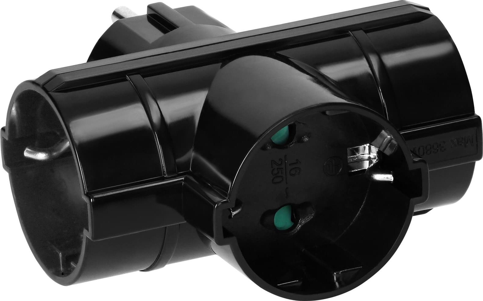 Orno Rozgałęźnik Orno OR-AE-13184(GS)/B 3x2P+Z Schuko czarny