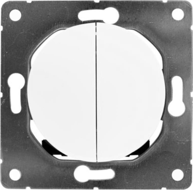 Electromalt ELECTROMALT OVAL WŁĄCZNIK PODWÓJNY BIAŁY 10A 2500W