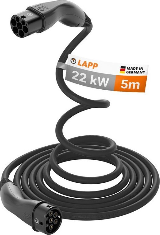 Kabel do ładowania samochodów LAPP Helix Typu 2, do 22 kW, 5 m, czarny (5555935003)
