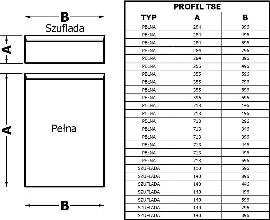 Restol Fronty Front kuchenny wanilia mat K270 profil T8E