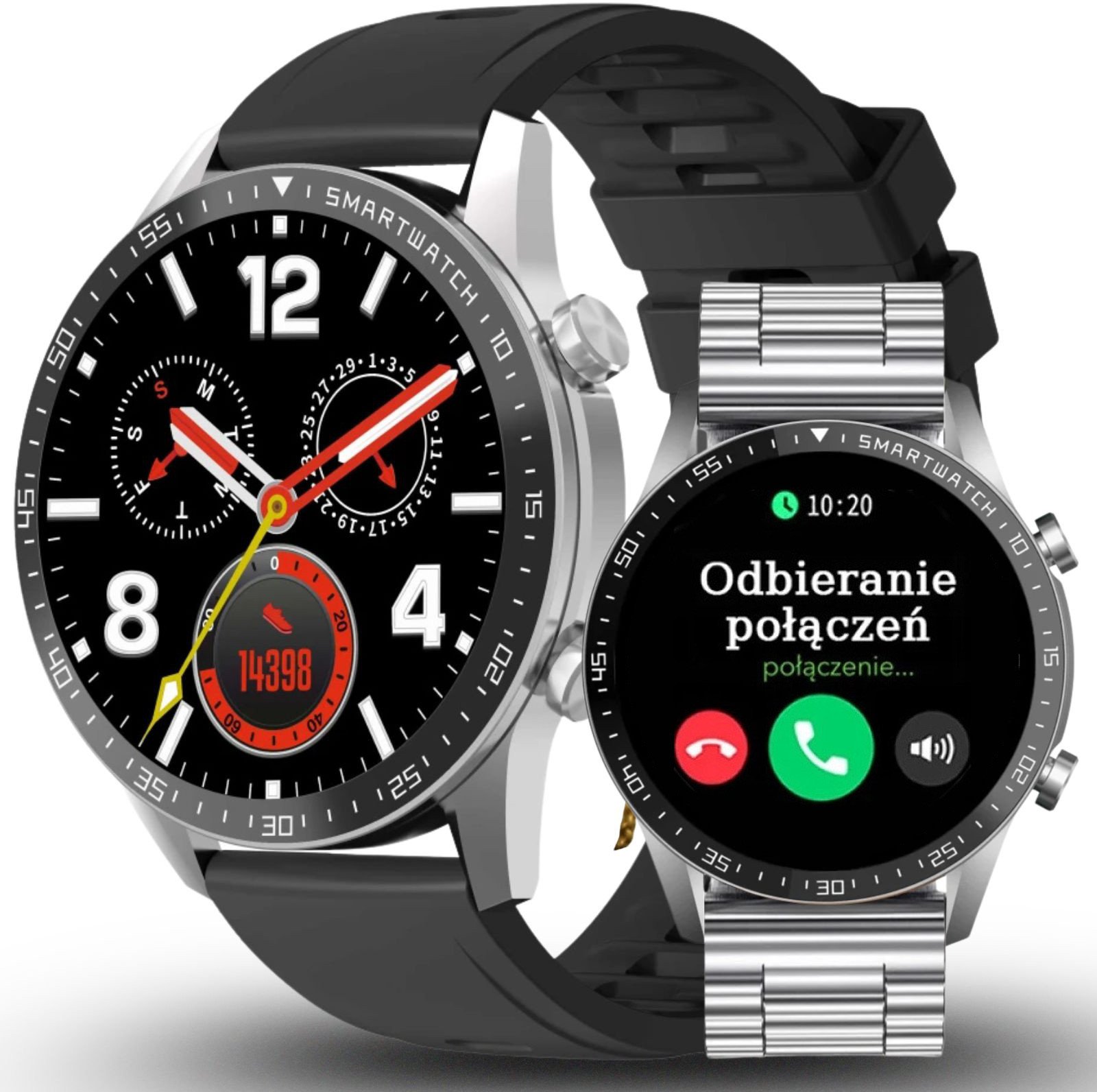Zegarek męski SMARTWATCH GRAVITY GT10-6 SR/BK/SR STEEL PROF