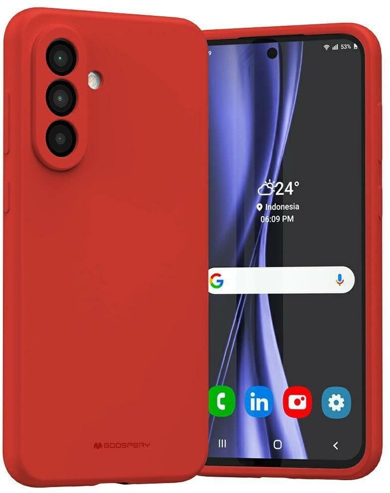 Etui Mercury Silicone do Samsung Galaxy A56 czerwony