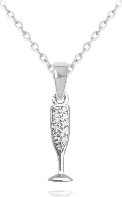 Minet Naszyjnik srebrny rodowany Minet JMAN0220SN45 szampan