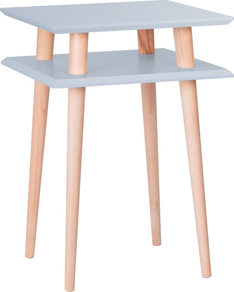 Ragaba Stolik kawowy SQUARE HIGH 43x43 jasnoszary kwadratowy