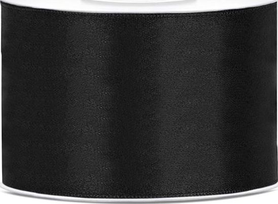 Party Deco Wstążka satynowa, czarna, 50 mm x 25 m uniwersalny