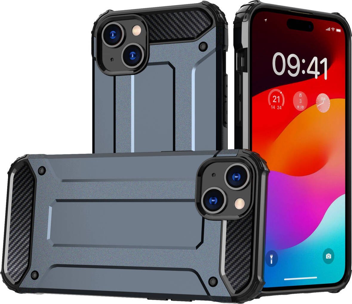 Hurtel Pancerne etui do iPhone 15 Plus Hybrid Armor - niebieskie