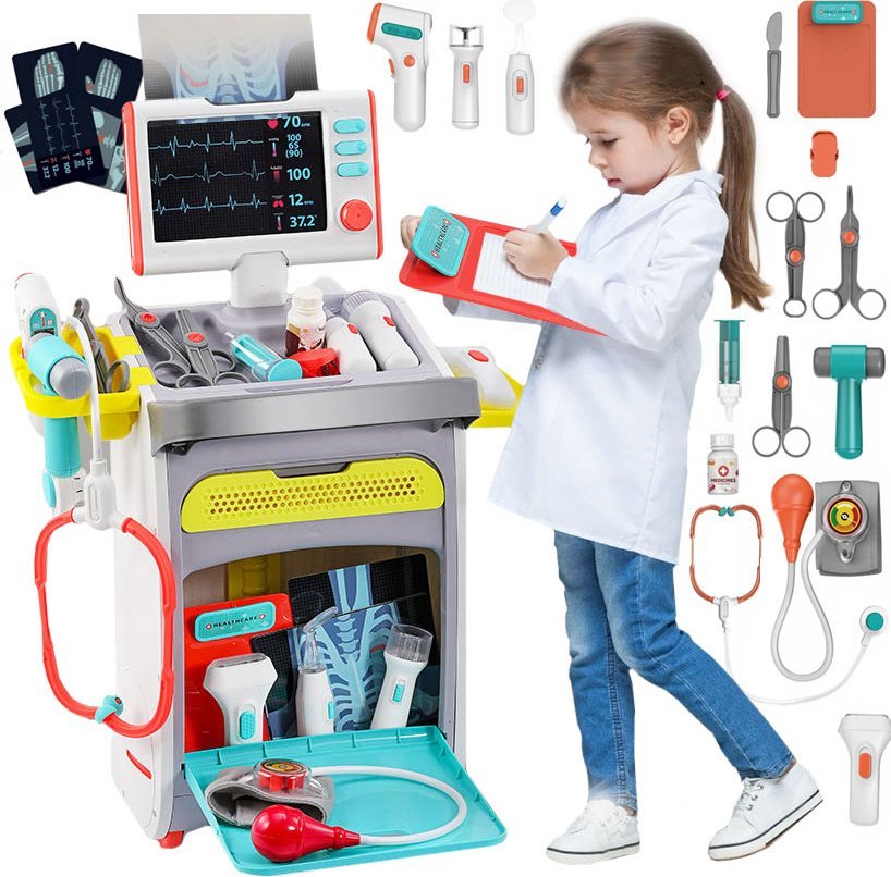 Zestaw Małego Lekarza Doktora Stacja Medyczna Pielęgniarka Zestaw Lekarski