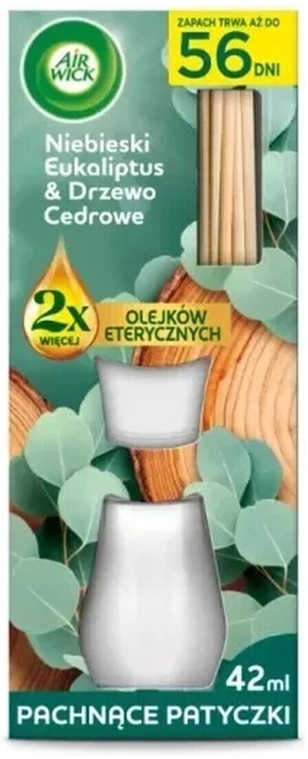 Air Wick Patyczki Zapachowe Niebieski Eukaliptus & Drzewo Cedrowe 42ml