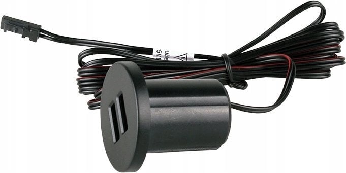 Ileidziamas USB kroviklis, baldinis, su 12Vdc iej. USB-A + USB-C, 2.1A, su L813 jungtimi Design Light