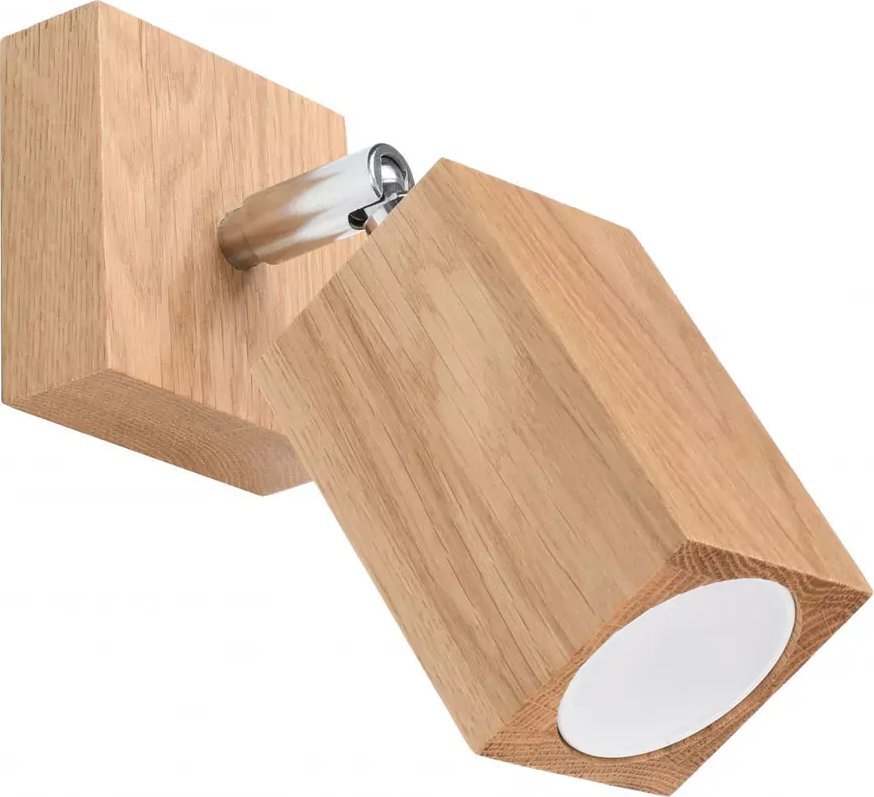 Kinkiet Lumes Drewniany kinkiet z regulowanym kloszem - S479-Kerbi