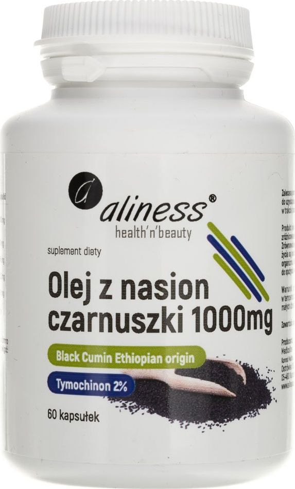 Aliness Aliness Olej z nasion czarnuszki 2% 1000 mg - 60 kapsułek