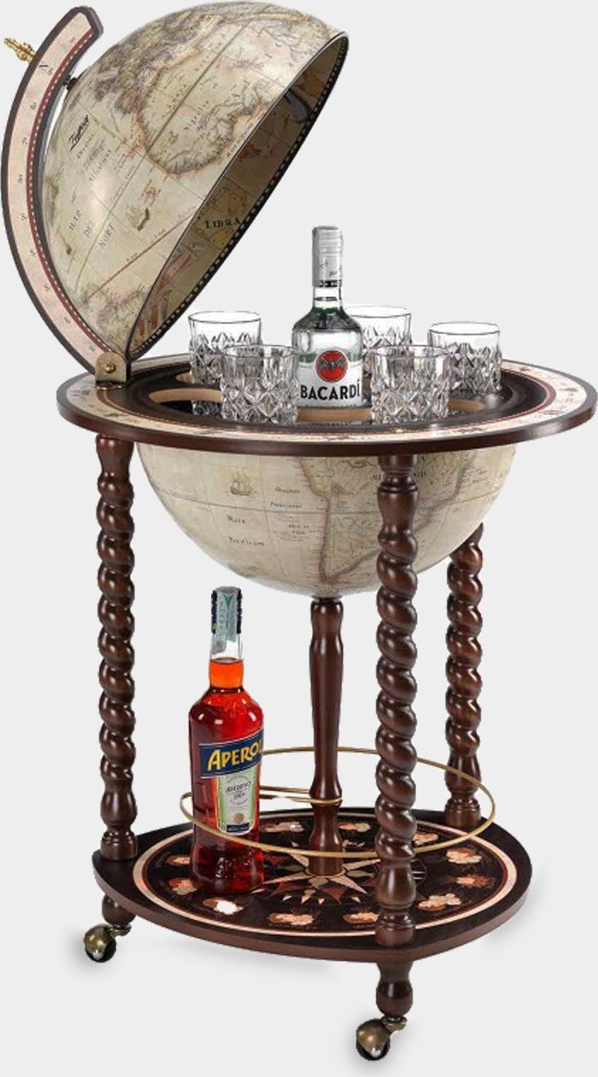 rzezbyzbrazu Globus Barek na Alkohole Zoffoli Explora Old White