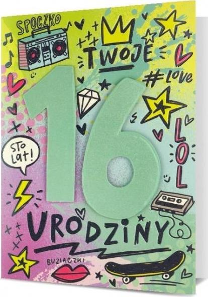 Pan Dragon Karnet B6 HM-200 16 Urodziny HM-200-2462