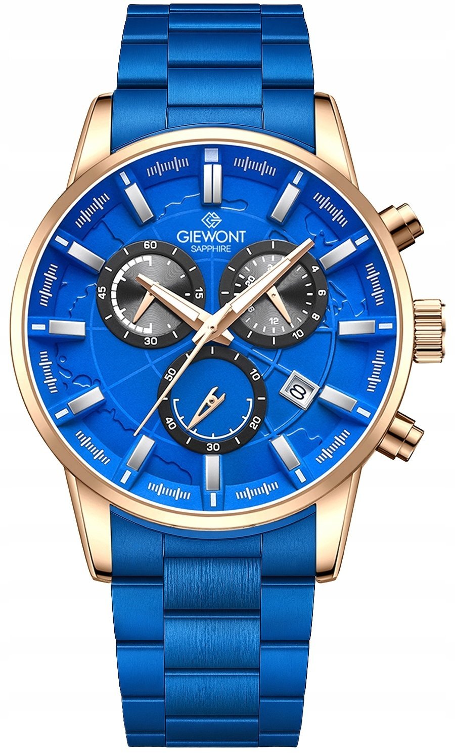 Zegarek Giewont Zegarek Męski Chronograph Sapphire Niebieski GW4580-B5